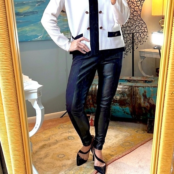 ⭐️Fylo Leather-Style/Poly Combo Leggings!Awesome Fit, Pull-On,Forgiving,Size M - Picture 1 of 8